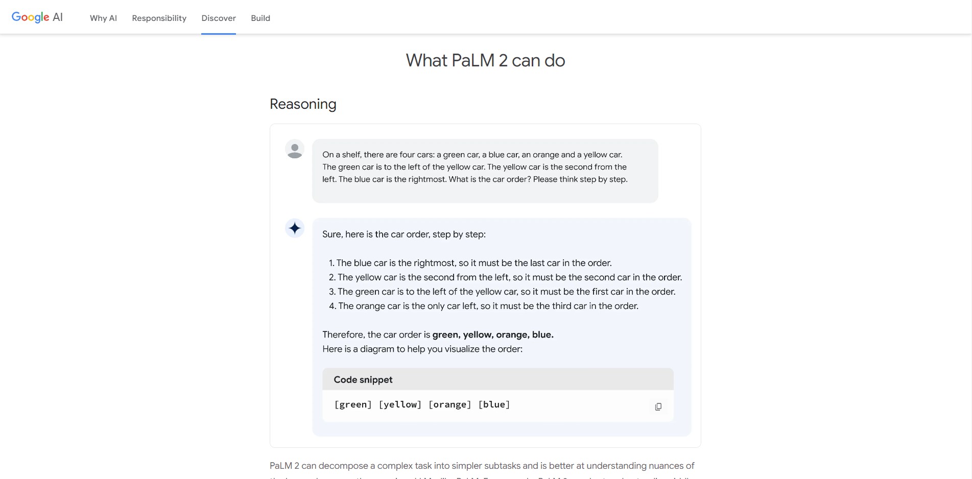 Capture de PaLM 2