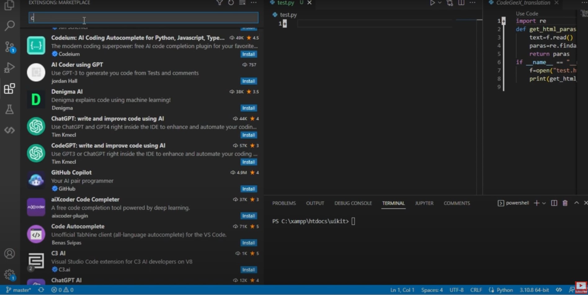Capture 3 de CodeGeex