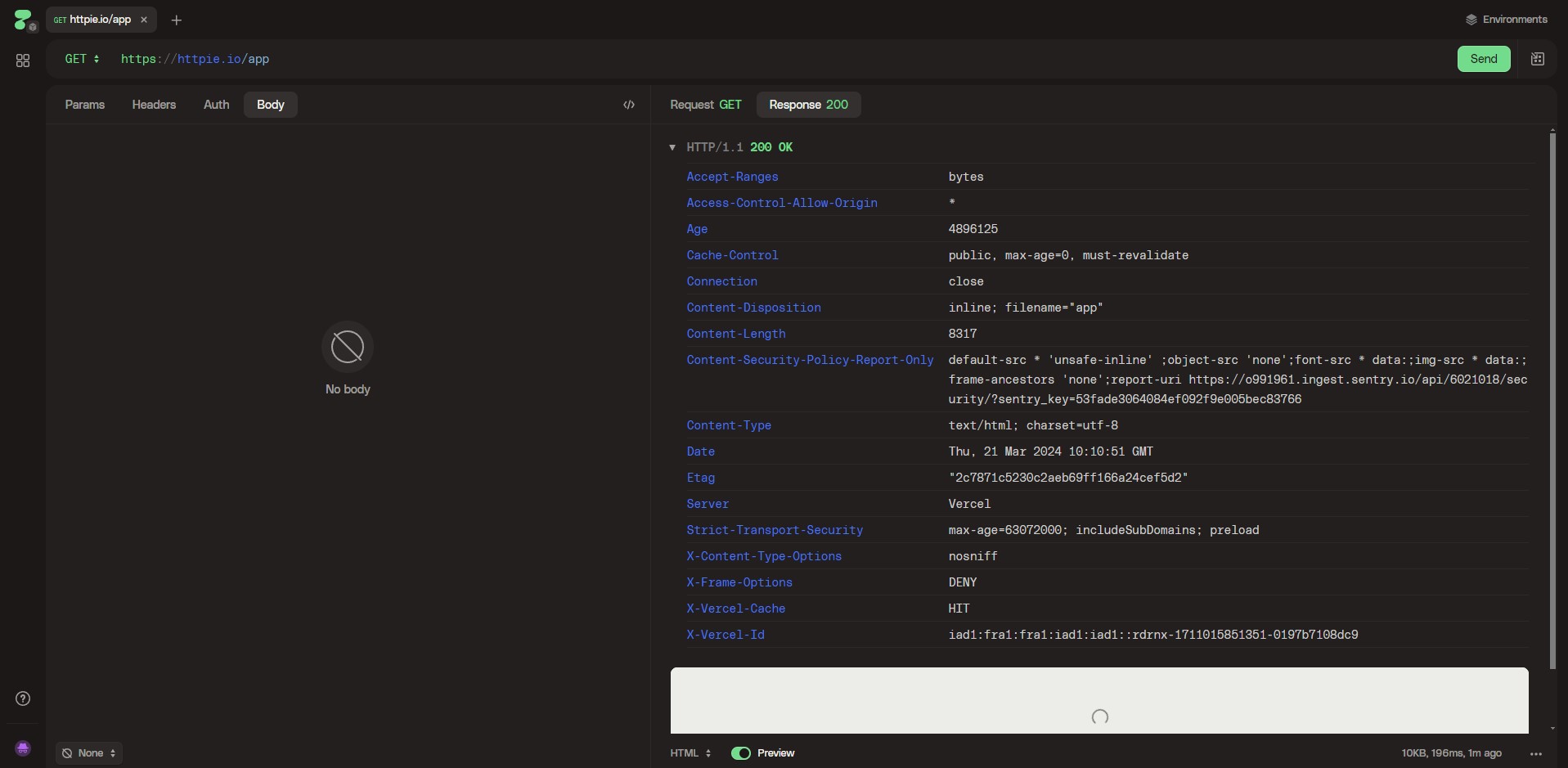 Capture de HTTPie