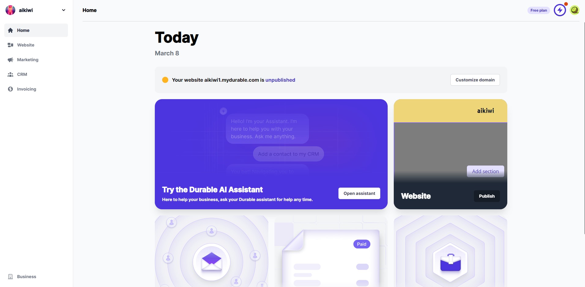 Capture 4 de Durable AI Site Builder