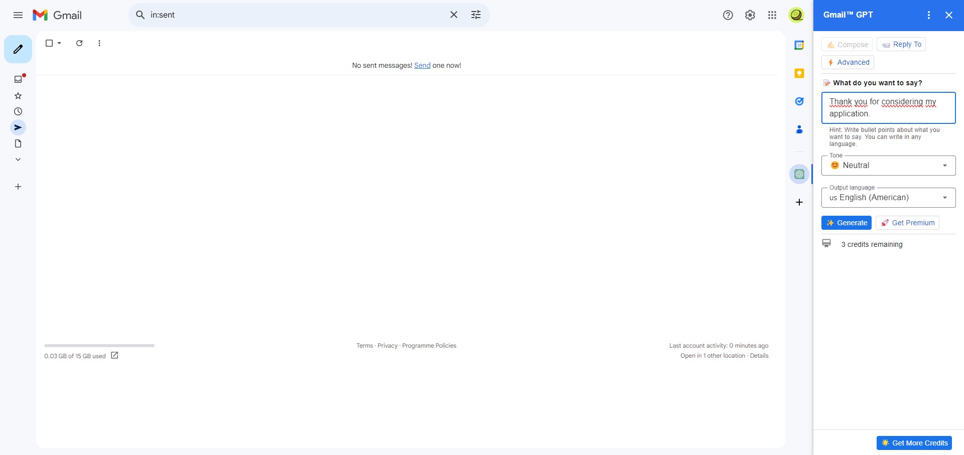 Capture de GPT Workspace