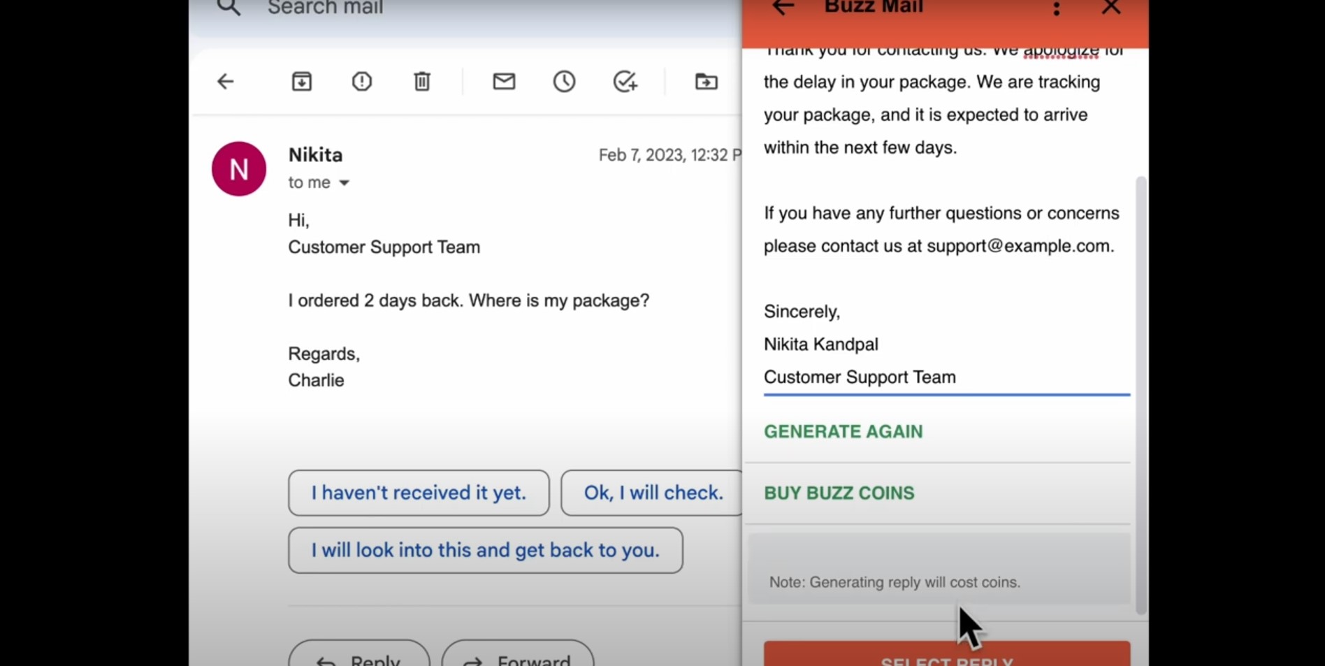 Capture de Buzz Mail