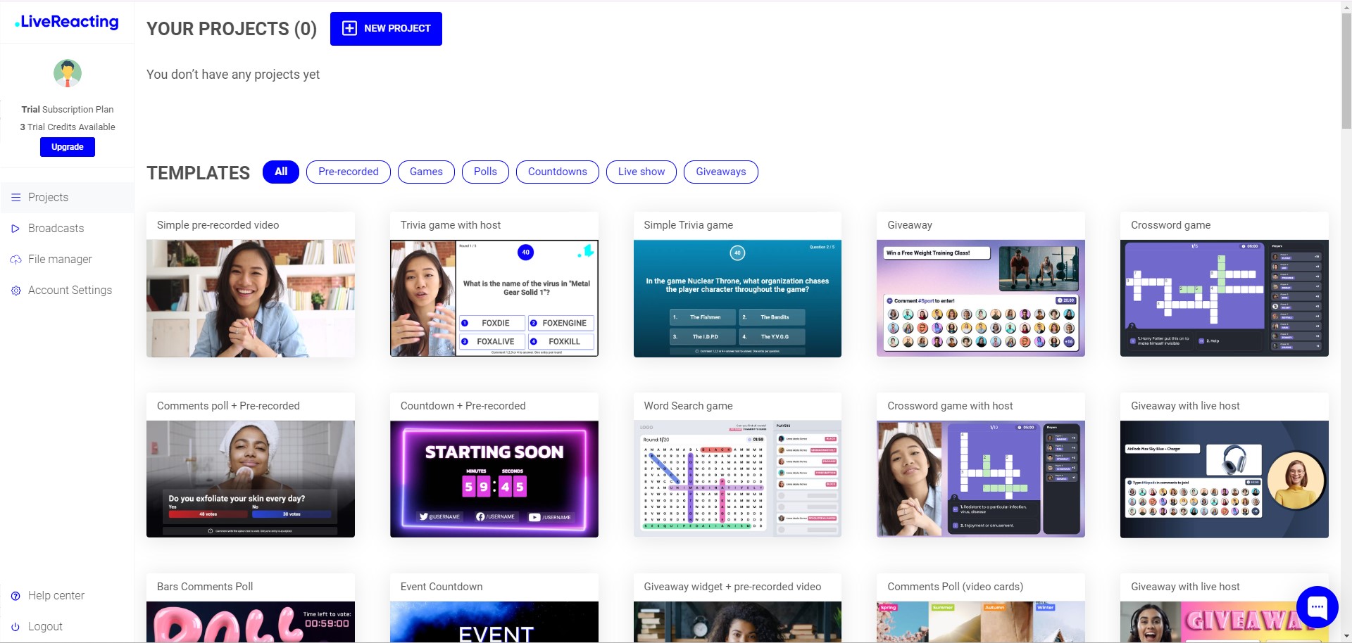 Capture de LiveReacting AI