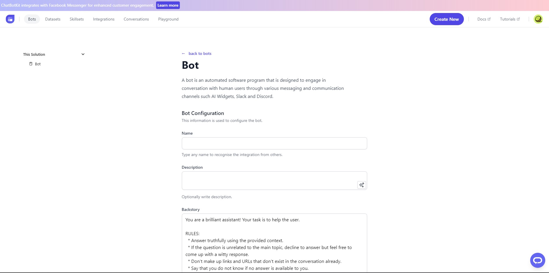 Capture 3 de ChatBotKit