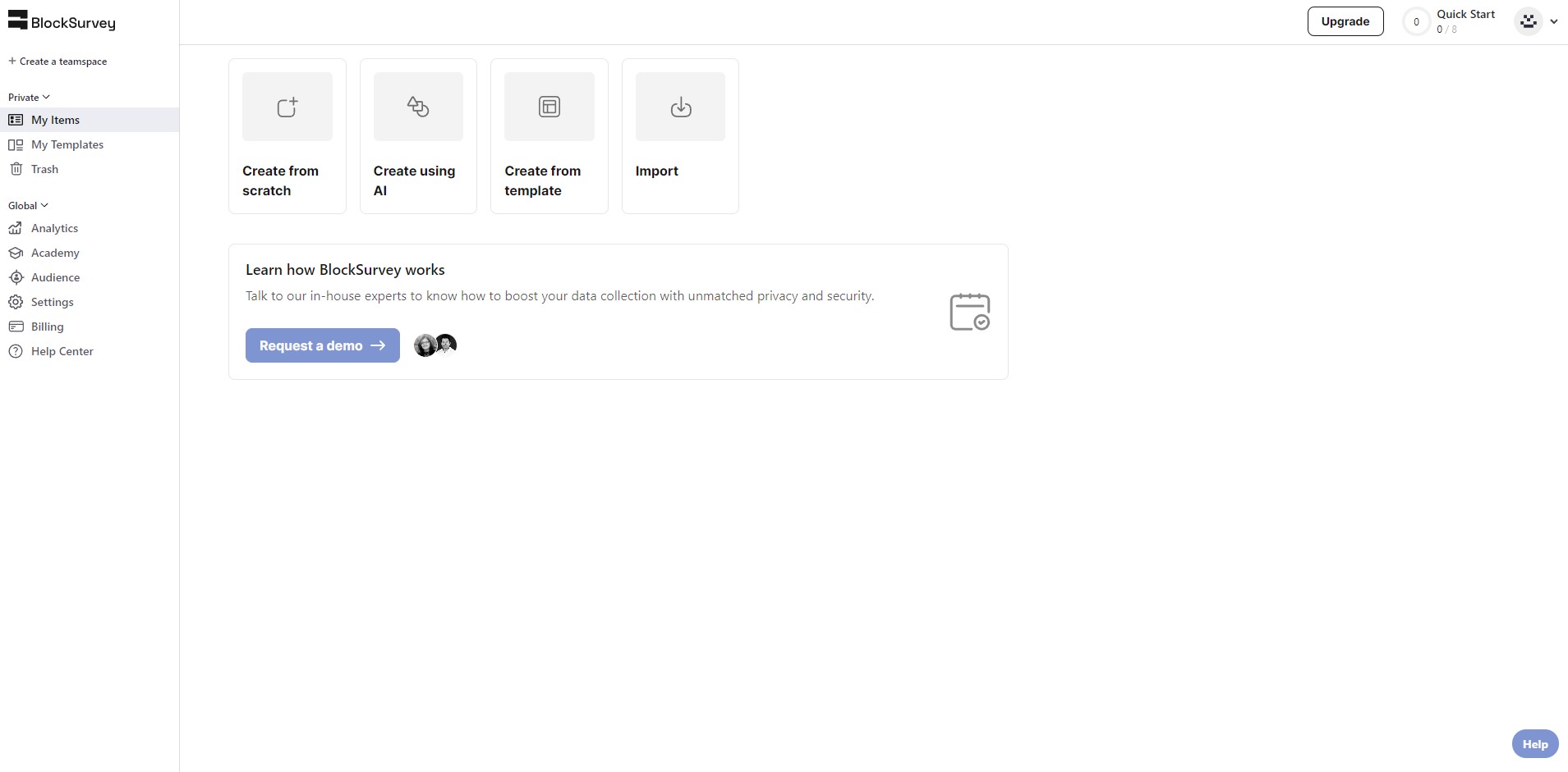 Capture de BlockSurvey
