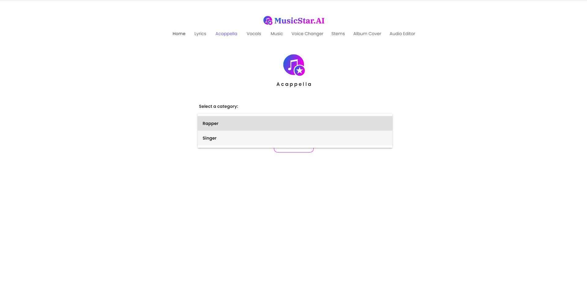 Capture de MusicStar AI