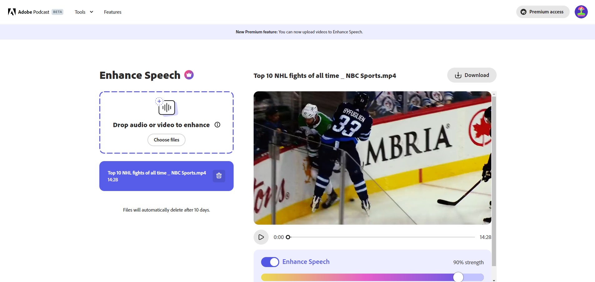Capture de Adobe Speech Enhancer