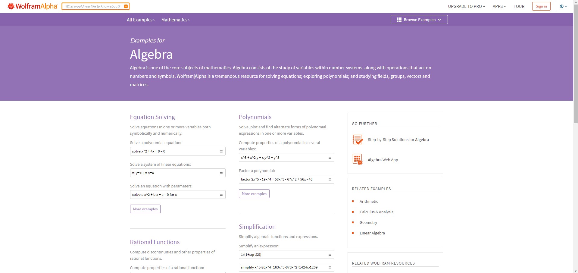 Capture de WolframAlpha