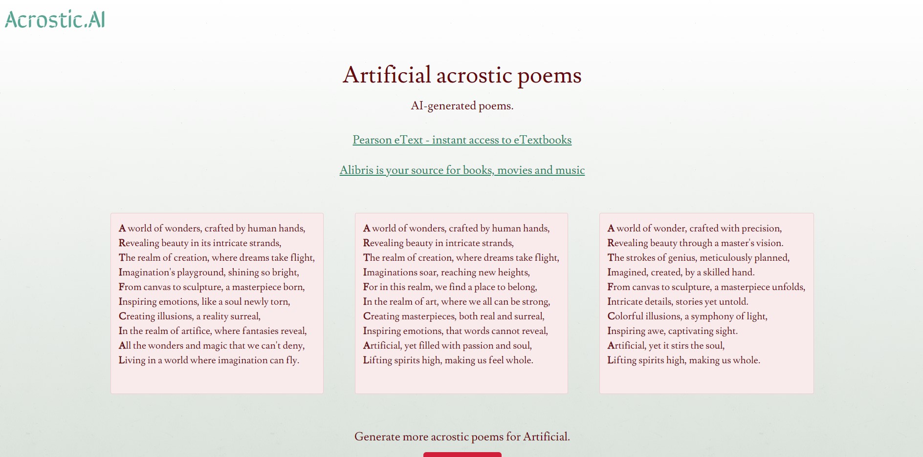 Capture 2 de Acrostic AI
