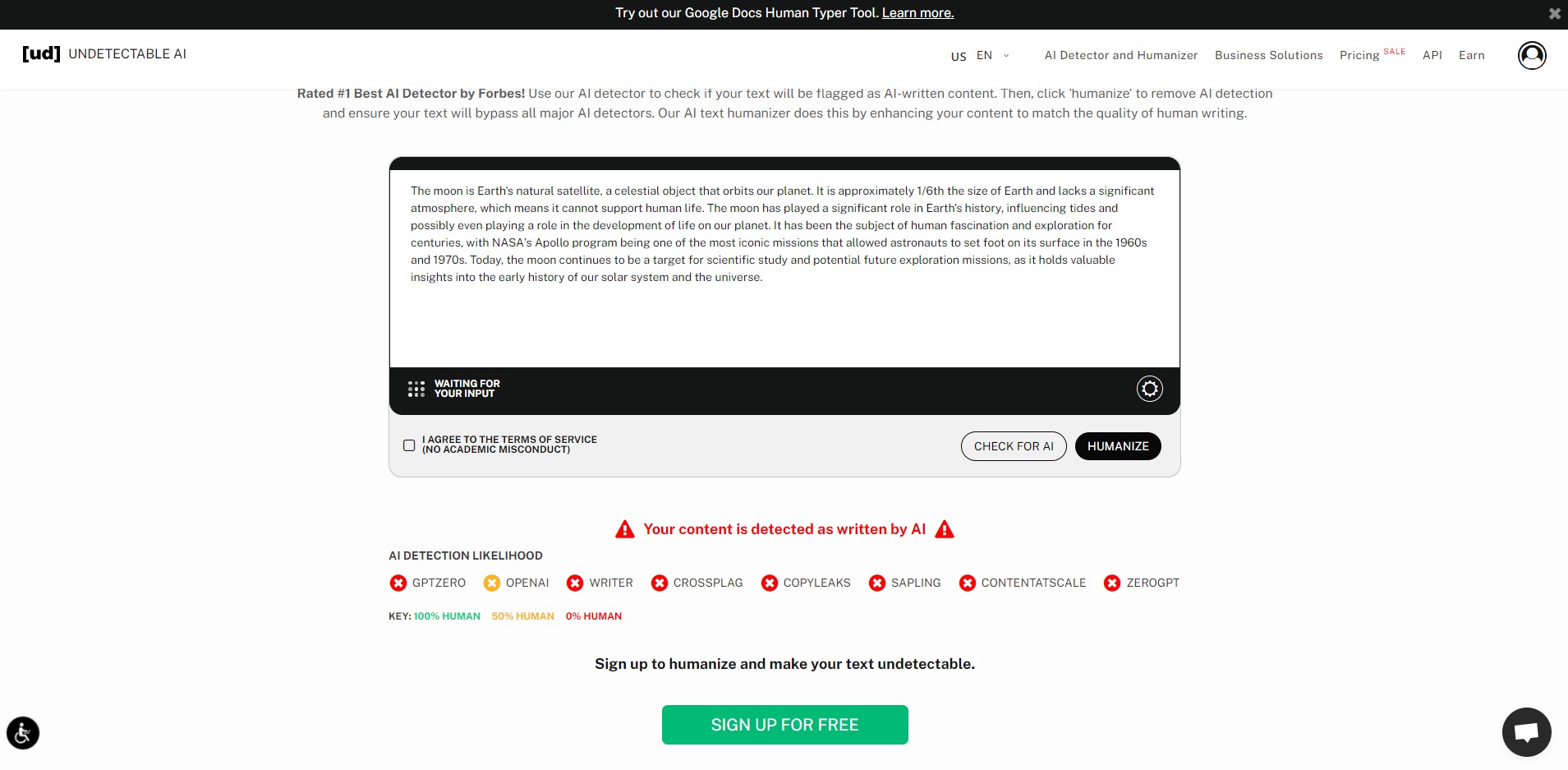 Capture 2 de Undetectable AI