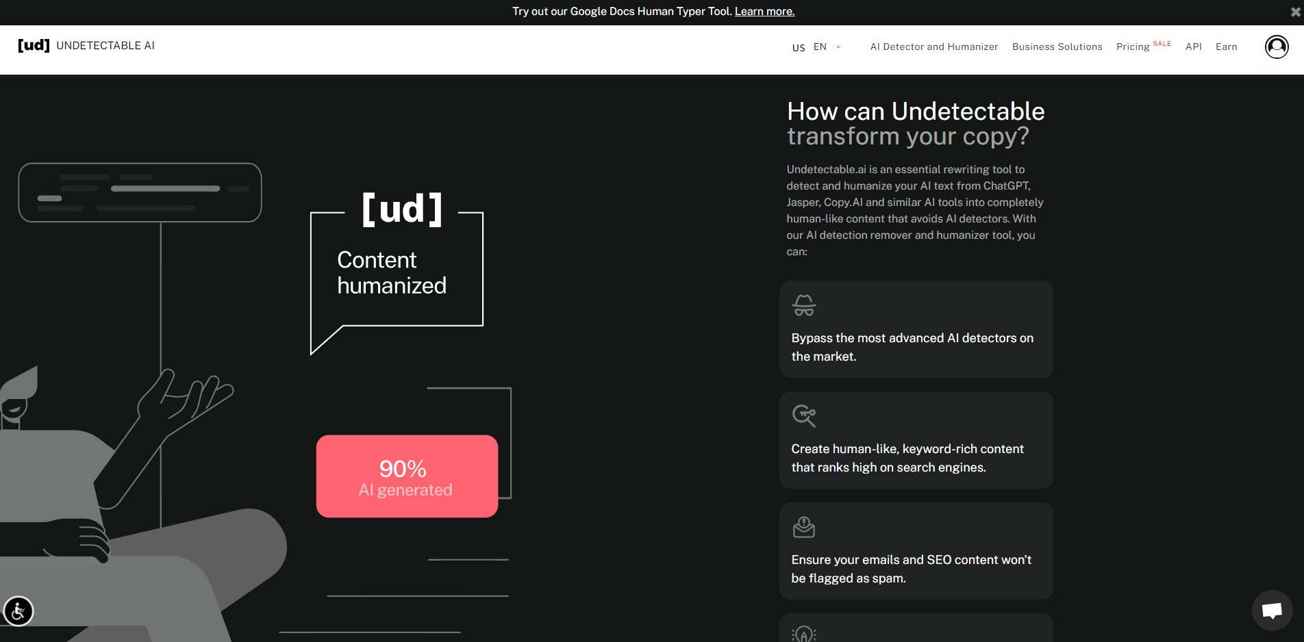 Capture 3 de Undetectable AI