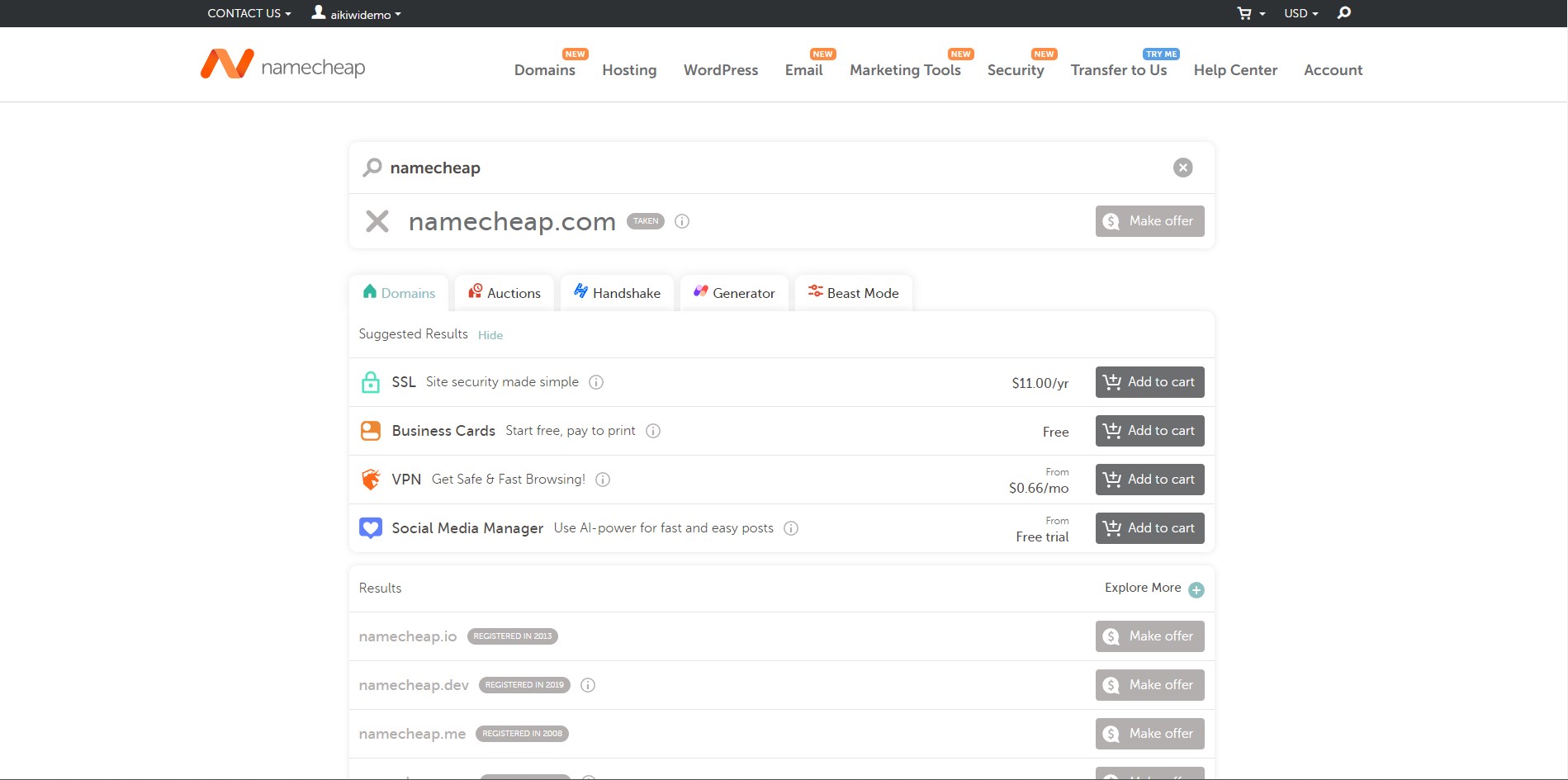 Capture 2 de Namecheap